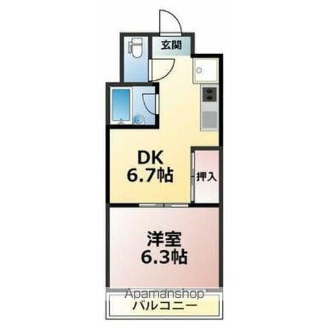 フォレスト・コート(1DK/6階)の間取り写真