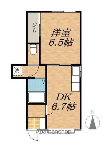 コーポまきのA(1DK/1階)の間取り写真