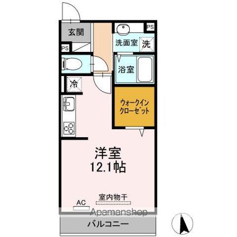 ハイアークE(ワンルーム/3階)の間取り写真