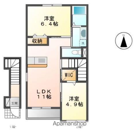 ル・シェル柏(2LDK/2階)の間取り写真