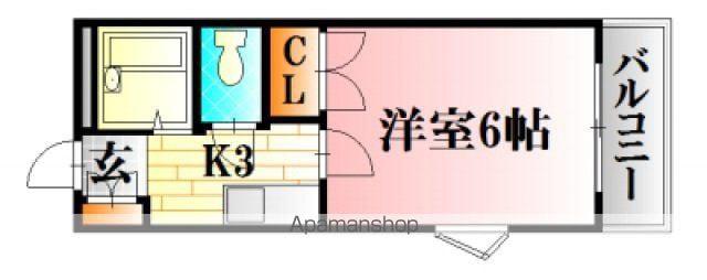 第二大下ビル(1K/1階)の間取り写真