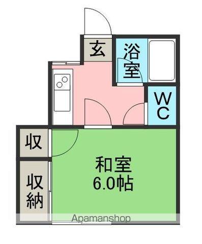 光コーポB(1K/1階)の間取り写真