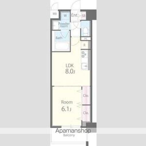 ツイン アウルズ(1DK/5階)の間取り写真