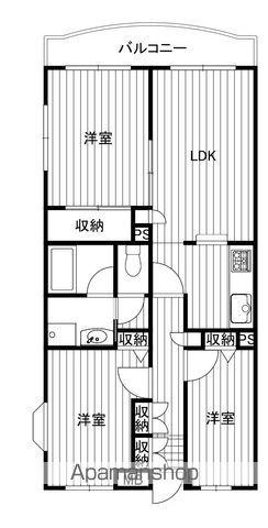 アゼリア2番館(3LDK/2階)の間取り写真