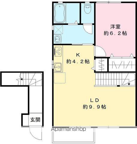 アーリーバード鶴羽Ⅱ(1LDK/2階)の間取り写真