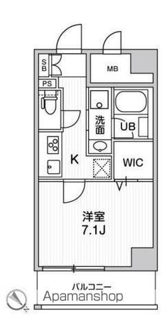 ROOTS HIGASHI NAGASAKI(1K/8階)の間取り写真