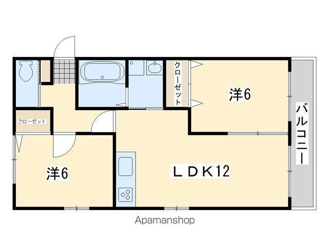 レトア木屋瀬Ⅱ(2LDK/1階)の間取り写真