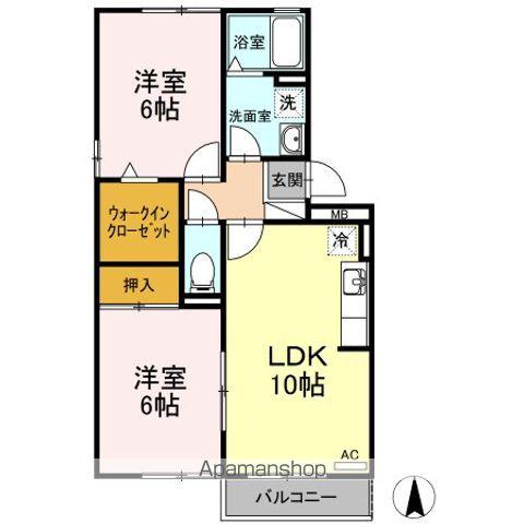 東海道本線 清水駅(静岡) バス乗車時間：13分 北矢部バス停で下車 徒歩2分 3階建 築27年(2LDK/3階)の間取り写真