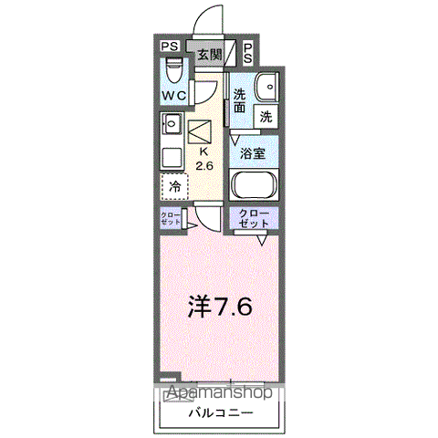 ファミリエ(1K/1階)の間取り写真