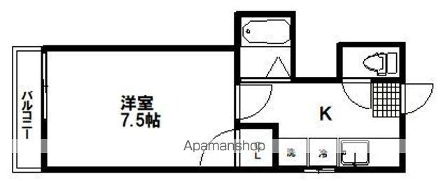 モリヤハイツ(1K/2階)の間取り写真