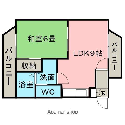 トーカンキャステール日ノ出町(1LDK/3階)の間取り写真