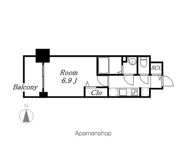 プレサンスNAGOYAファスト(1K/8階)の間取り写真