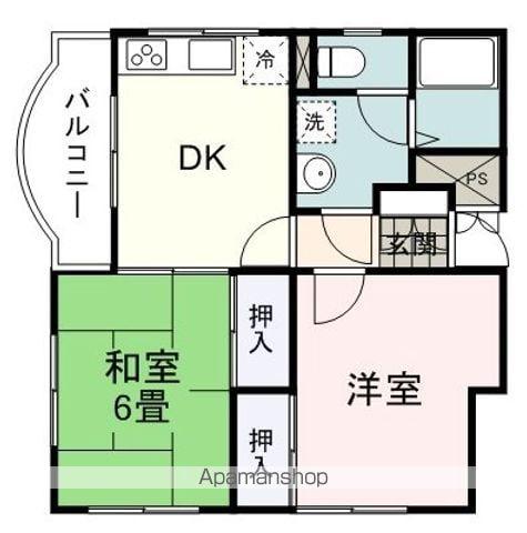 ミツジハイム(2DK/1階)の間取り写真