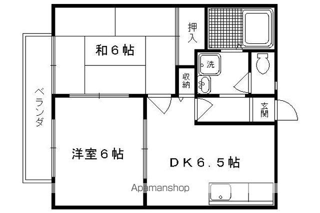 サンライフ太秦(2DK/1階)の間取り写真