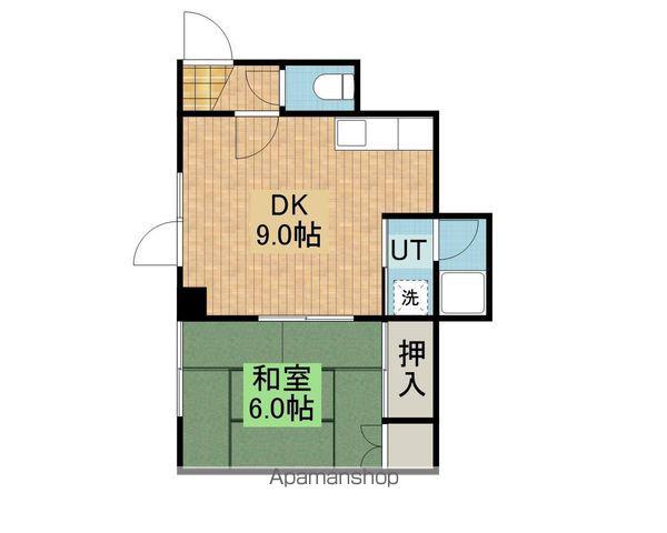 ハートマンション(1DK/2階)の間取り写真