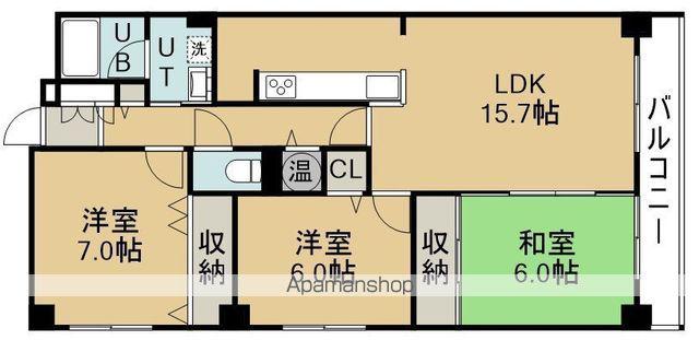 パークサイドブライトネス(3LDK/4階)の間取り写真