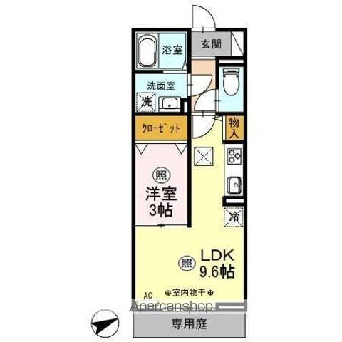 プレミスト Ⅶ(1LDK/1階)の間取り写真