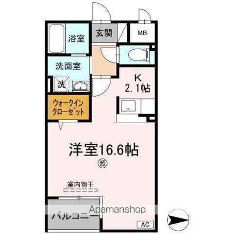 MANY FIELDS DX(ワンルーム/1階)の間取り写真