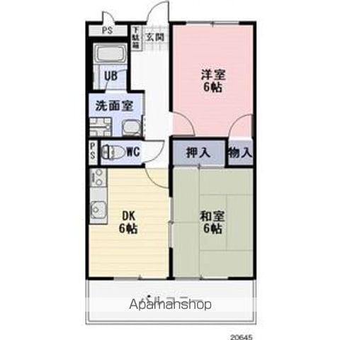 サンサープラスⅡ(2DK/2階)の間取り写真