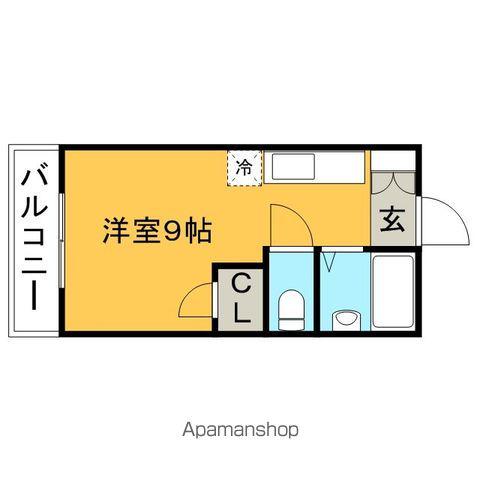 ルピナス(ワンルーム/1階)の間取り写真