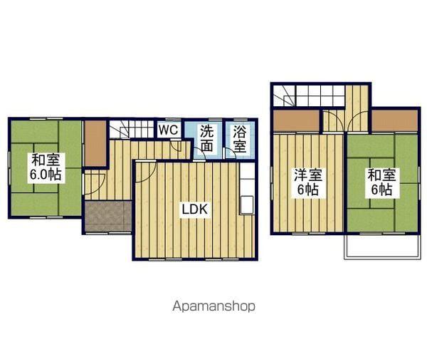 伊予鉄道郡中線 土橋駅(愛媛) 徒歩9分 2階建 築23年(3LDK)の間取り写真