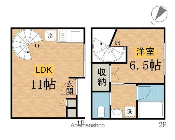 オトノマHOUSE八王子(1LDK/1階)の間取り写真