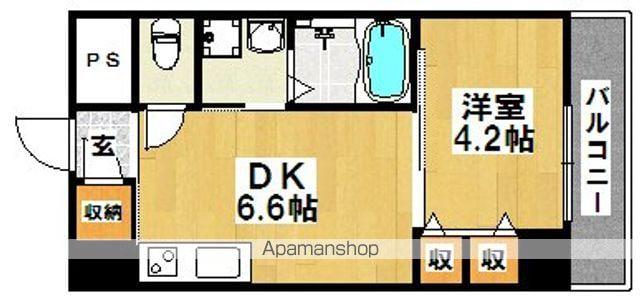 GOLDEN HILLSS 3番館(1DK/4階)の間取り写真