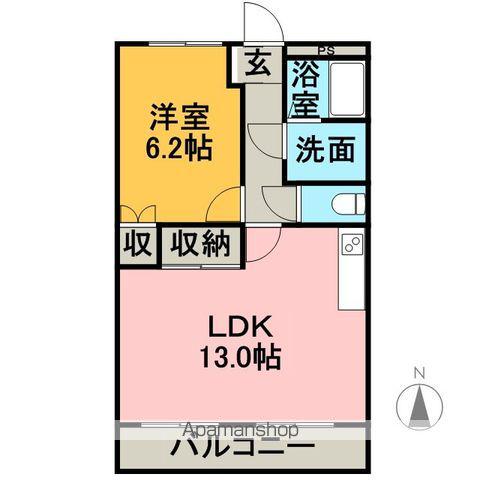 ロイヤルハイムミエ(1LDK/1階)の間取り写真