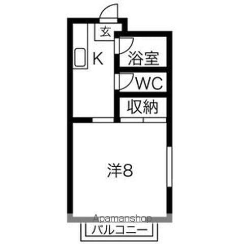 ラフォーレ駒方A(ワンルーム/1階)の間取り写真