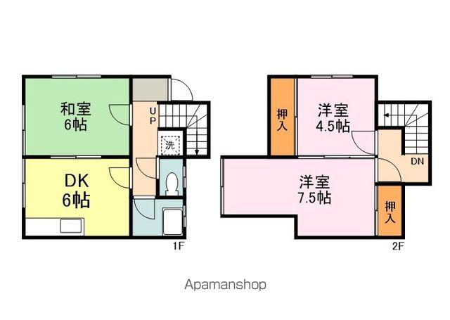 出原コーポ(3DK/1階)の間取り写真