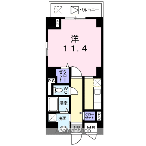 アメニティ万代(1K/3階)の間取り写真