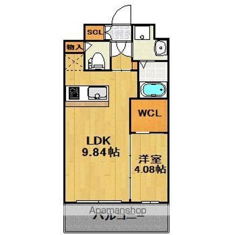 ラ ファセ エクセレンシア呉服町(1LDK/2階)の間取り写真