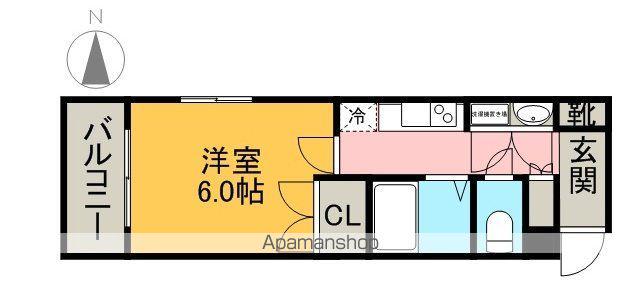 CREA花の木(1K/2階)の間取り写真