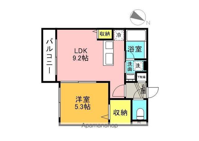 CASA SORRISO(1LDK/2階)の間取り写真