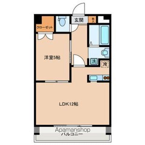 第5秋葉ビル(1LDK/2階)の間取り写真