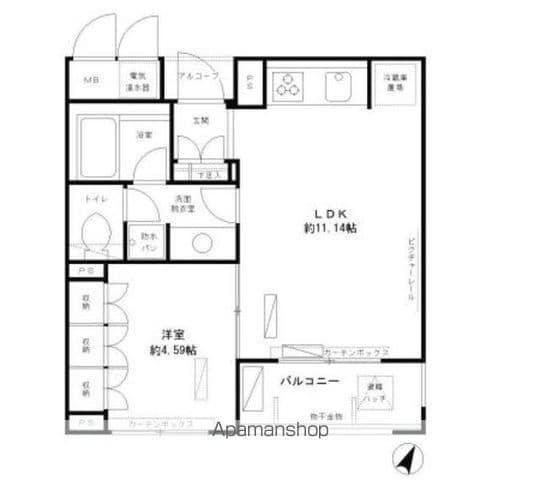 エル・セレーノ西早稲田(1LDK/2階)の間取り写真