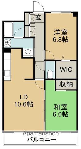 グランウィング(2LDK/4階)の間取り写真