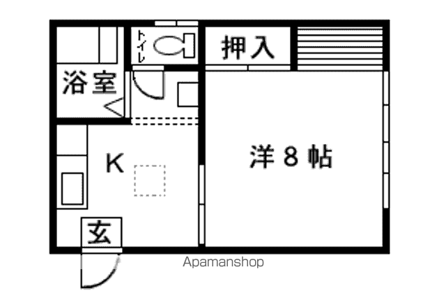 ファミール緑花苑C棟(1K/1階)の間取り写真