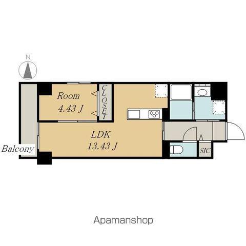 GRANDUKE正木(1LDK/14階)の間取り写真