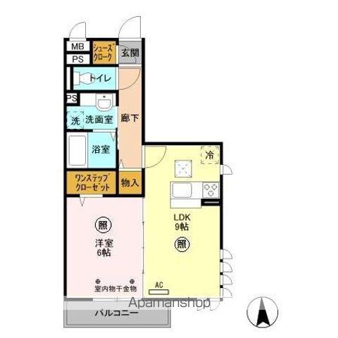 メルヴェーユ三郷中央A(1LDK/1階)の間取り写真