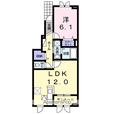 シーサイド リバー(1LDK/1階)の間取り写真