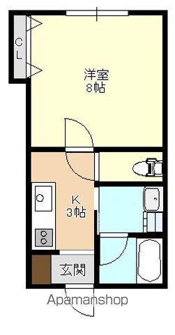 プリメール本町(1K/1階)の間取り写真