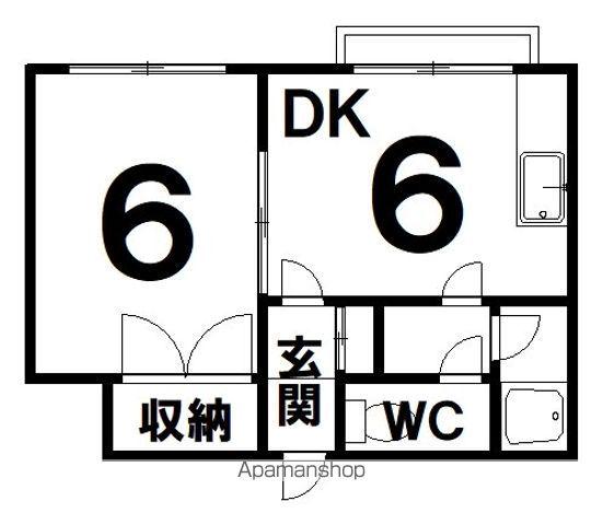 コーポ323-1(1DK/3階)の間取り写真