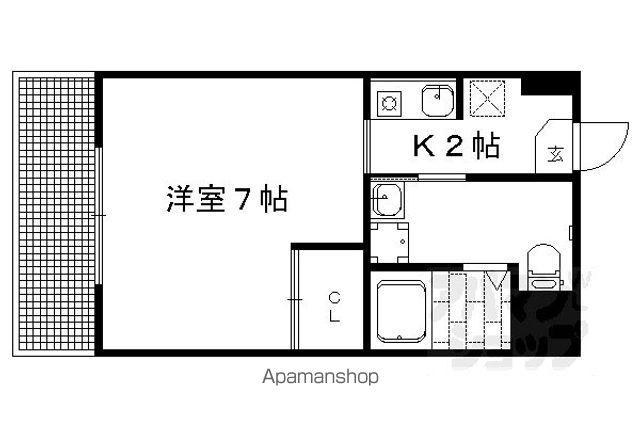 アトリエB4(1K/2階)の間取り写真