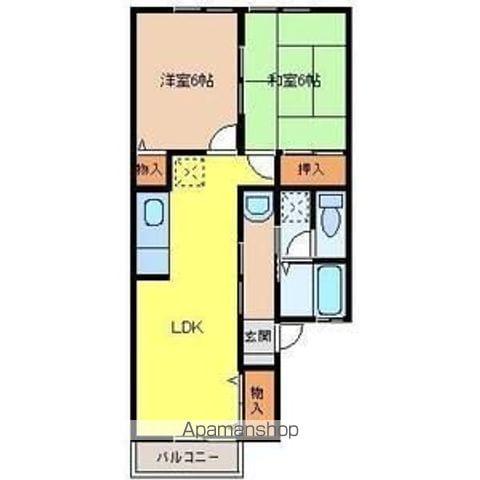 ロワール東明A(2LDK/2階)の間取り写真