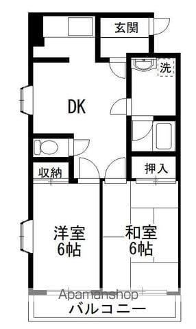 グリーンビラ(2DK/2階)の間取り写真