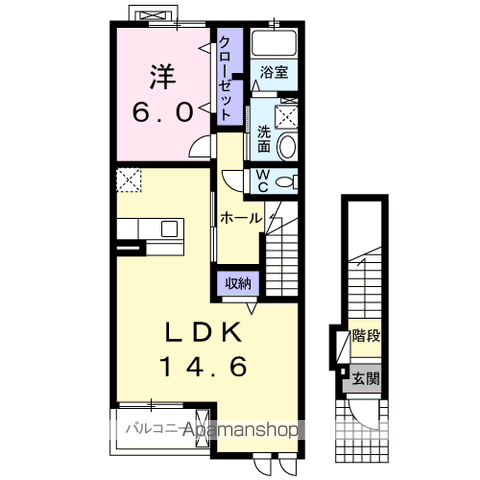 ネオ レジデンスⅡ(1LDK/2階)の間取り写真