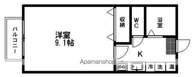 ハイツロックラージA(1K/1階)の間取り写真