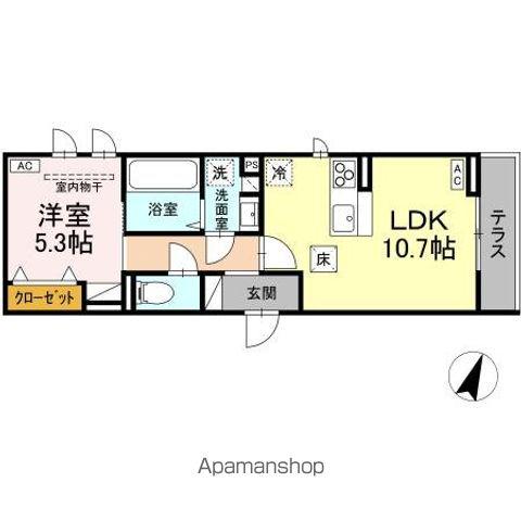 セレスティア大和町(1LDK/1階)の間取り写真