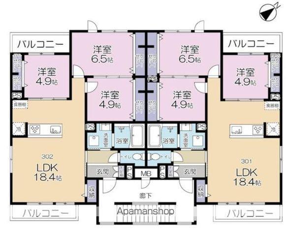 CAMPANA OTAKANOMORI(3LDK/3階)の間取り写真